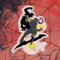 Акриловый стенд "Symbiote Spider-Man vs Goblin"