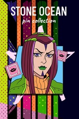 Металлический пин "JoJo Stone Ocean Hermes"