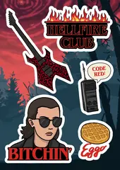 Набор стикеров "Stranger Things. Код Красный!"