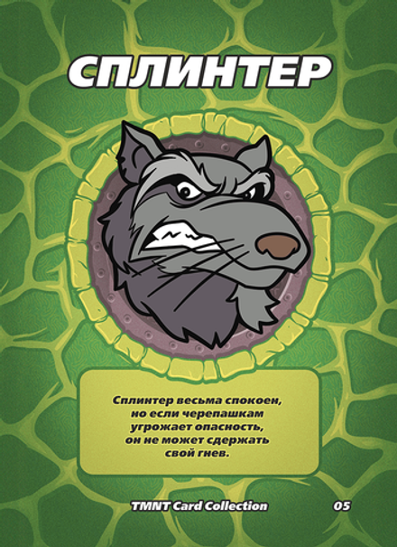 Коллекционная карточка "TMNT Splinter"