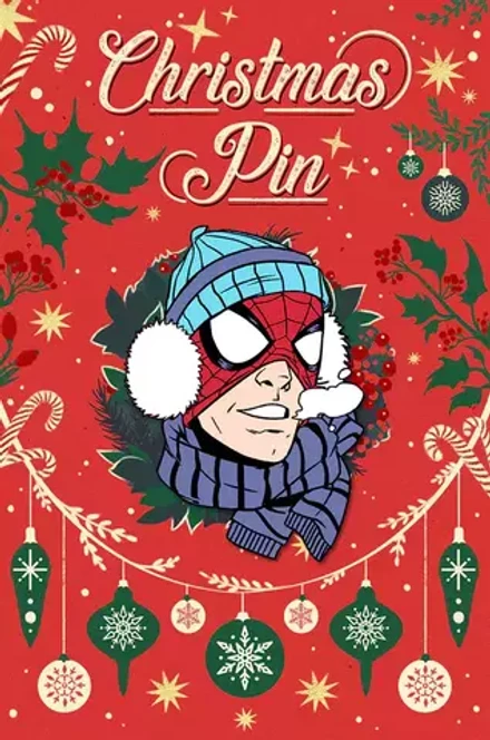 Металлический пин "Christmas Spider-Man"