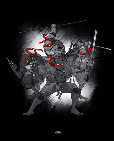 Открытка "Teenage Mutant Ninja Turtles Red, Black & White"