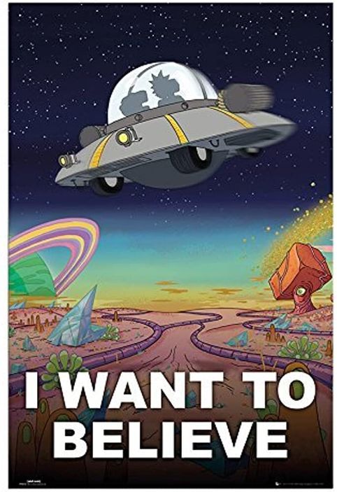 Лицензионный постер (28) Rick and Morty (I WANT TO BELIEVE)