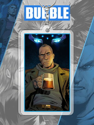 Акриловый брелок "Мироходцы: Инок и Бесобой в баре" (двухсторонний)