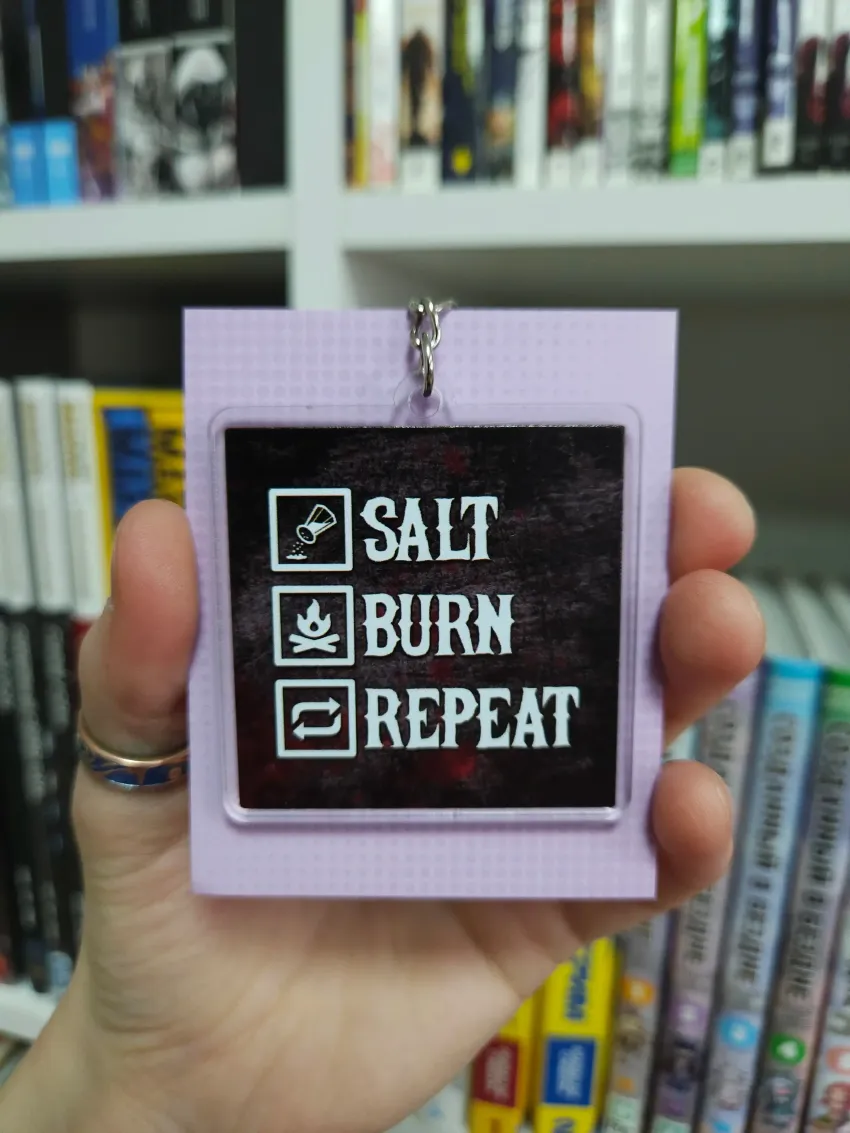 Акриловый брелок "Supernatural: Salt Burn Repeat"