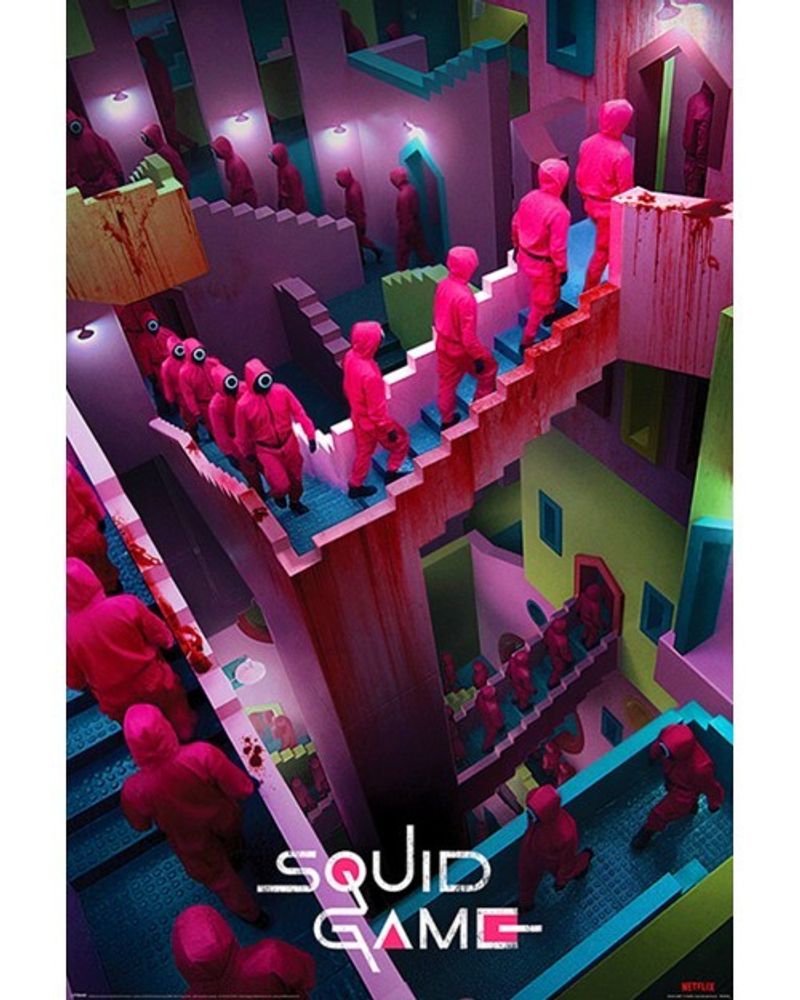 Лицензионный постер (415) Squid Game (Crazy Stairs)