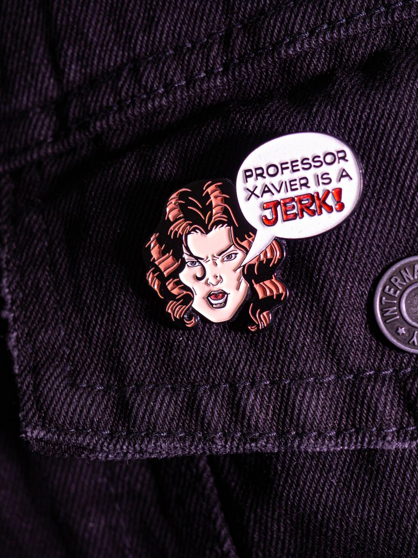 Металлический пин "X-Men: Professor Xavier is a Jerk"