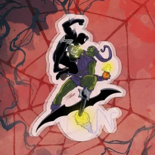 Акриловый стенд "Symbiote Spider-Man vs Goblin"