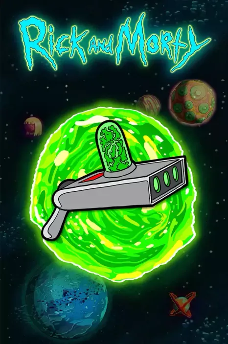 Металлический пин &quot;Rick and Morty: Portal Gun&quot;