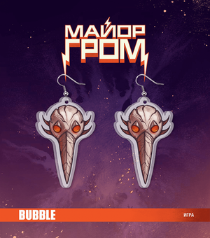 Акриловые серёжки "Майор Гром. Игра: Маска Чумного Доктора"