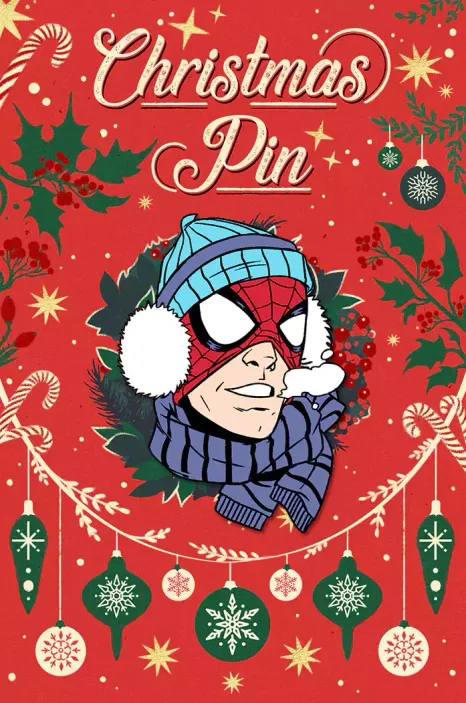 Металлический пин &quot;Christmas Spider-Man&quot;