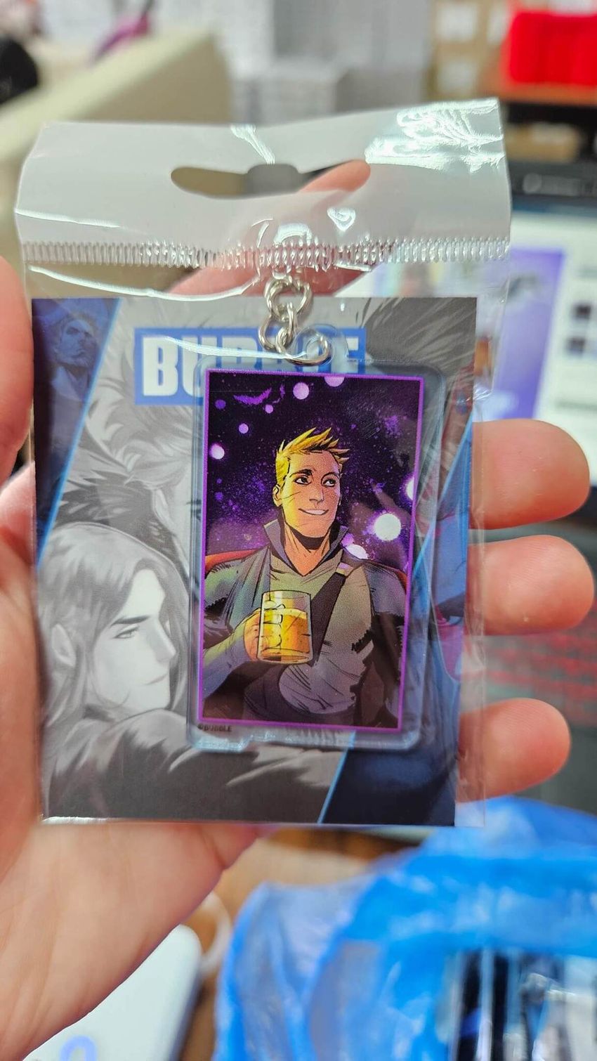 Акриловый брелок "Мироходцы: Инок и Бесобой в баре" (двухсторонний)