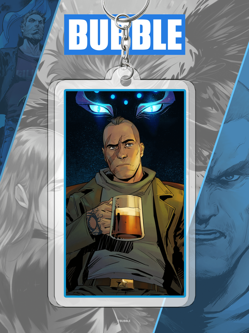 Акриловый брелок "Мироходцы: Инок и Бесобой в баре" (двухсторонний)