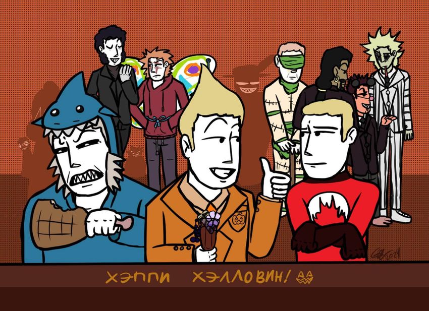 Открытка “Злодейская вечеринка”