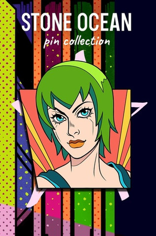 Металлический пин "JoJo Stone Ocean Foo Fighters"