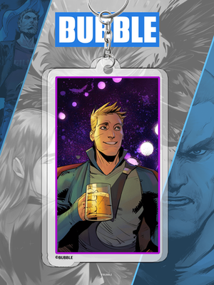 Акриловый брелок "Мироходцы: Инок и Бесобой в баре" (двухсторонний)