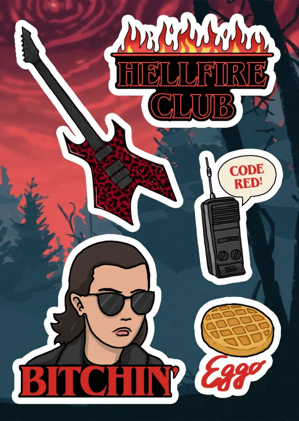 Набор стикеров "Stranger Things. Код Красный!"