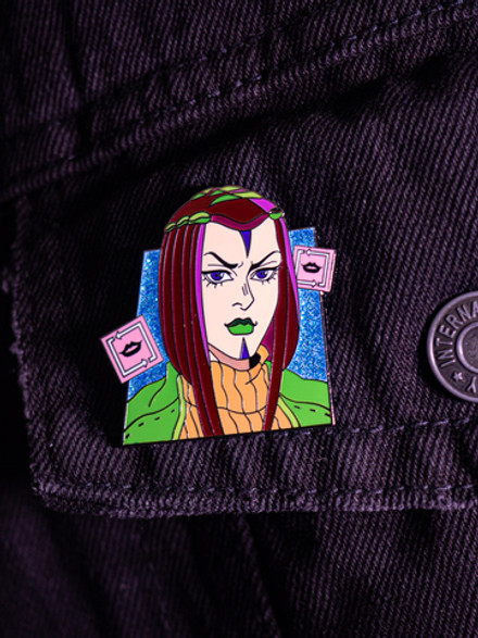 Металлический пин "JoJo Stone Ocean Hermes"