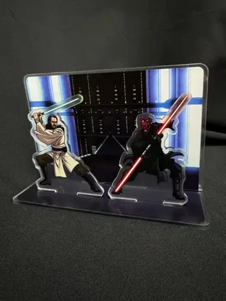 Составной акриловый стенд "Star Wars. Duels. Qui-Gon Jinn vs Darth Maul"