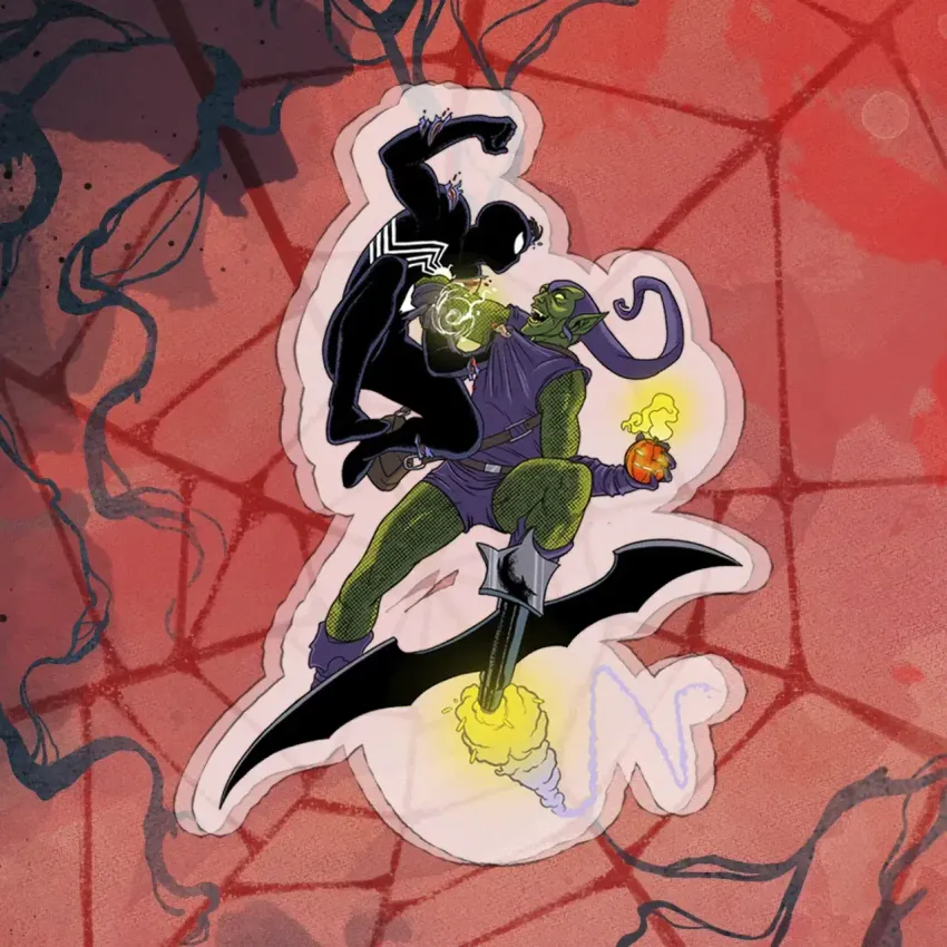 Акриловый стенд "Symbiote Spider-Man vs Goblin" Акриловый стенд "Symbiote Spider-Man vs Goblin"