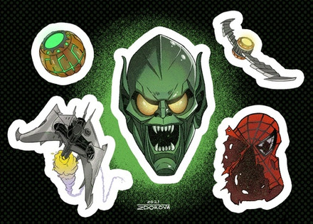 Авторский стикерпак "Зелёный Гоблин"