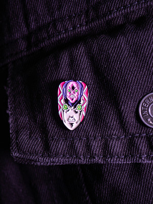 Металлический пин "JoJo Golden Wind King Crimson"