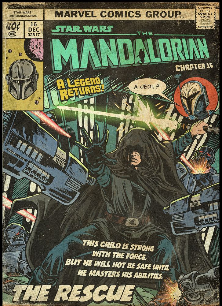 Постер  &quot;Star Wars: Mandalorian. Chapter 16 &quot;The Reskue. Luke&quot;