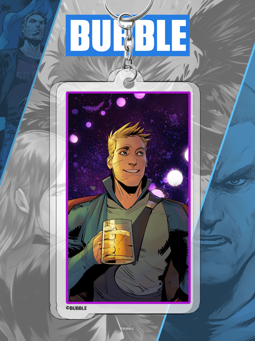 Акриловый брелок "Мироходцы: Инок и Бесобой в баре" (двухсторонний)