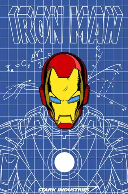 Металлический пин "Iron Man Retro"