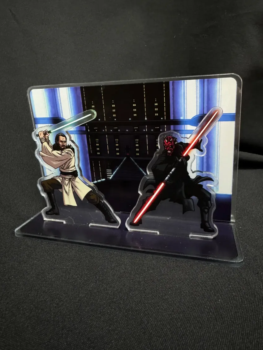 Составной акриловый стенд "Star Wars. Duels. Qui-Gon Jinn vs Darth Maul"
