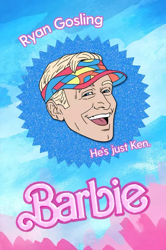 Металлический пин "Ryan Gosling in... Barbie" Металлический пин "Ryan Gosling in... Barbie"